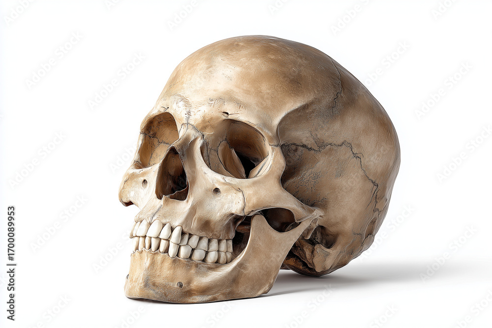 Obraz premium Anatomiczne zdjęcie czaszki człowieka – szczegółowa wizualizacja