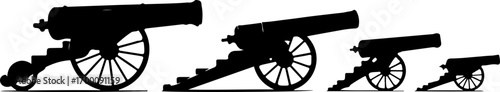 Cannon SVG Bundle | Vintage Artillery Silhouette Cut Files