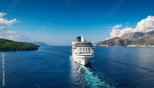 norwegian cruise line cruise ship norwegian escape international waters during the route between albania and corfu island greec