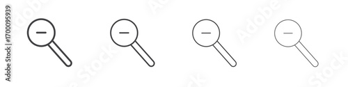 Zoom out icons for graphic and web design.