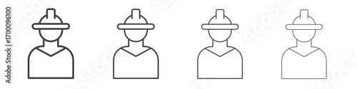 Worker icons for graphic and web design.