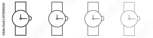Watch icons for graphic and web design.