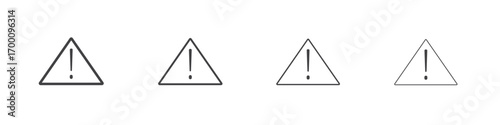 Warning icons for graphic and web design.