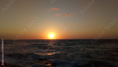 Mediterranean Sea Waves at Sunset – Alexandria Skyline