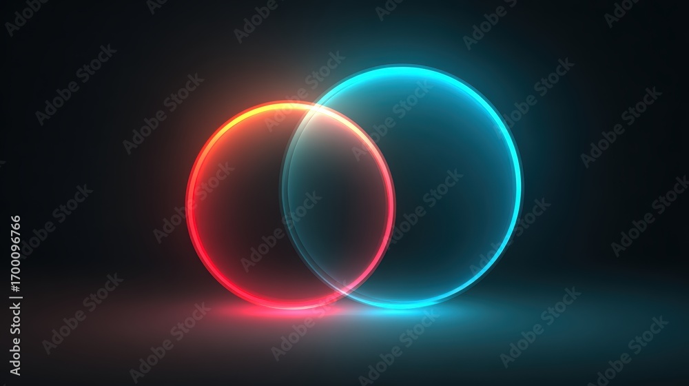 Obraz premium Abstract neon rings