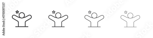 Success icons for graphic and web design.