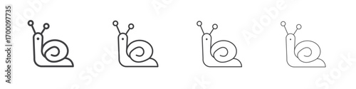 Snail icons for graphic and web design.