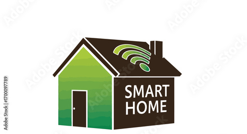 Smart Home Connectivity Digital House with Wireless Signal for Modern Living