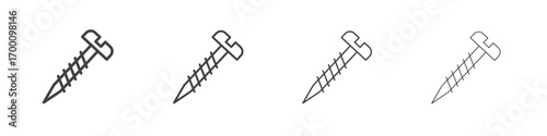 Screw icons for graphic and web design.
