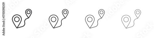 Route icons for graphic and web design.
