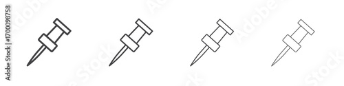 Push pin icons for graphic and web design.