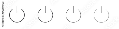 Power button icons for graphic and web design.