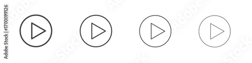 Play button icons for graphic and web design.