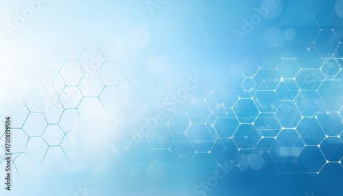 white and light blue medical abstract gradient background with molecules web banner medical background in white and light blue gradient with molecular design science technology and medical concept