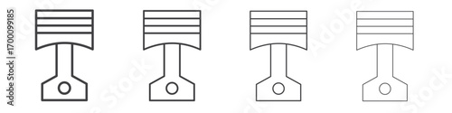 Piston icons for graphic and web design.