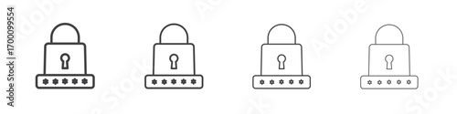 Password icons for graphic and web design.