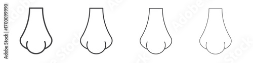 Nose icons for graphic and web design.