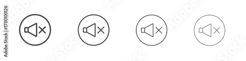 Mute icons for graphic and web design.
