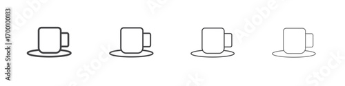 Mug icons for graphic and web design.