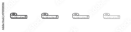 Meter tape icons for graphic and web design.