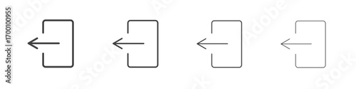 Log out icons for graphic and web design.