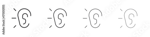 Listening icons for graphic and web design.