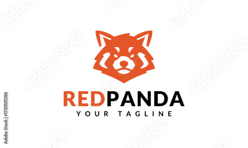 Red panda logo, lesser panda vector, red animal design template