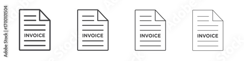 Invoice icons for graphic and web design.