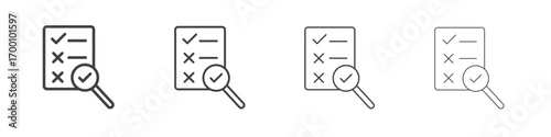 Inspection icons for graphic and web design.