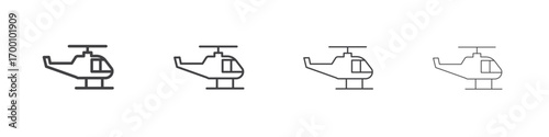 Helicopter icons for graphic and web design.
