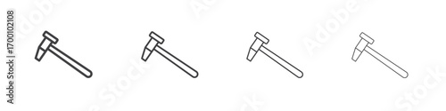 Hammer icons for graphic and web design.