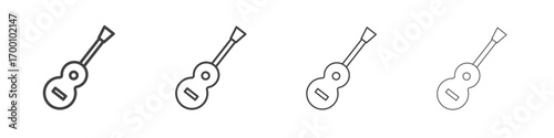 Guitar icons for graphic and web design.