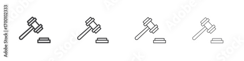 Gavel icons for graphic and web design.