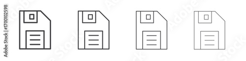 Floppy disk icons for graphic and web design.