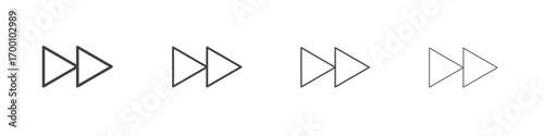 Fast forward icons for graphic and web design.