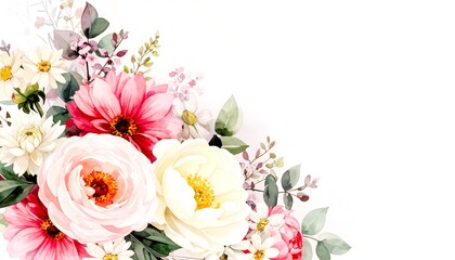 Floral bouquet corner design