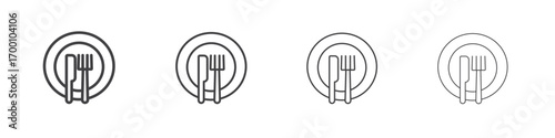 Cutlery icons for graphic and web design.