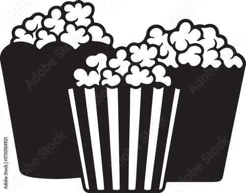 Popcorn Delight: A Trio of Delicious Treats Ready for Snacking and Enjoying a Show