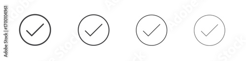 Check mark icons for graphic and web design.