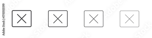 Cancel icons for graphic and web design.