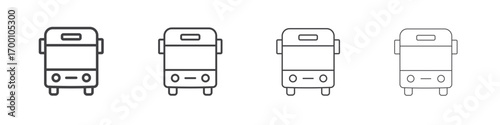 Bus icons for graphic and web design.