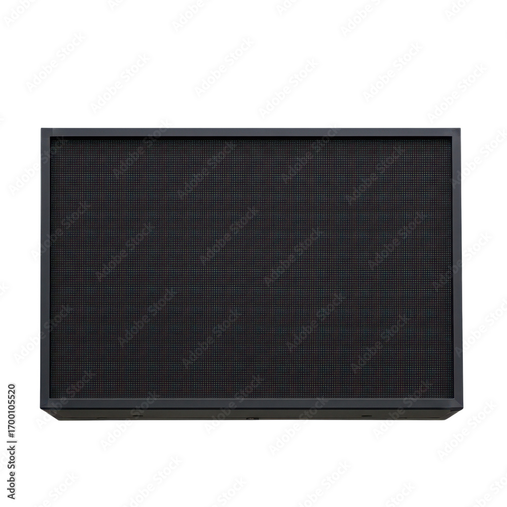 Fototapeta premium Blank Black Rectangular LED Screen Mockup on White Background