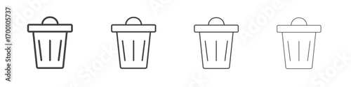 Bin icons for graphic and web design.