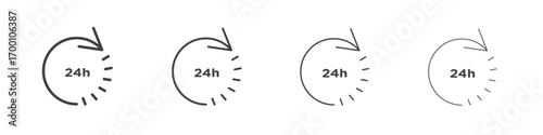 24 Hrs icons for graphic and web design.