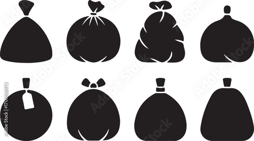 Garbage Bags Vector Illustration Waste Disposal Trash Container Rubbish Sack