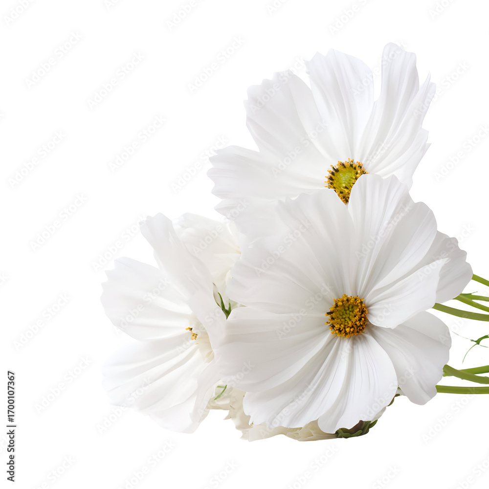 Fototapeta premium White cosmos flowers close up