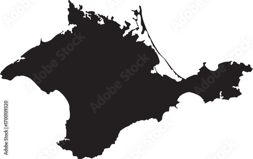 Crimea Silhouette Map Solid Black
