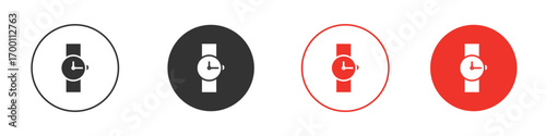 Watch icon symbol in black. icon design vector stock