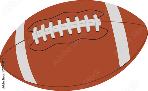 American Football Ball With White Stripes And Laces On White Background sport oval