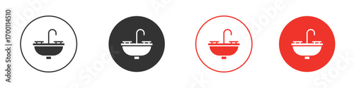Sink icon symbol in black. icon design vector stock